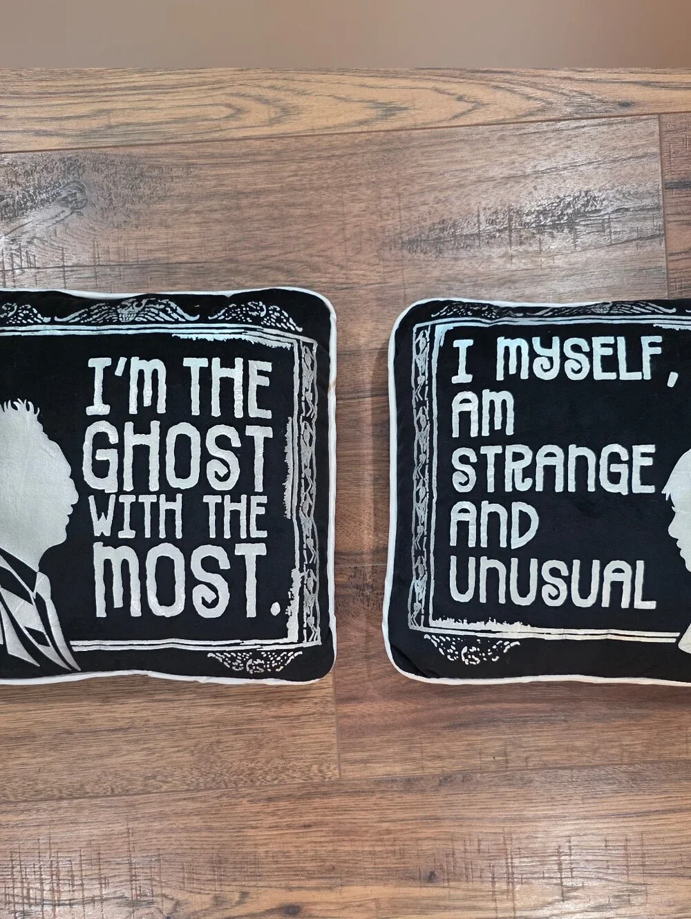 Beetlejuice Black Purple And Silver Accent Pillows